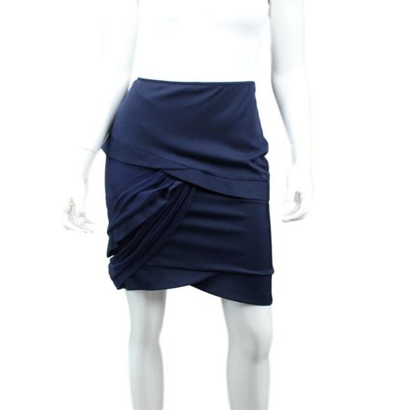 GUCCISilk Asymmetrical Ruched Tiered Mini Skirt
